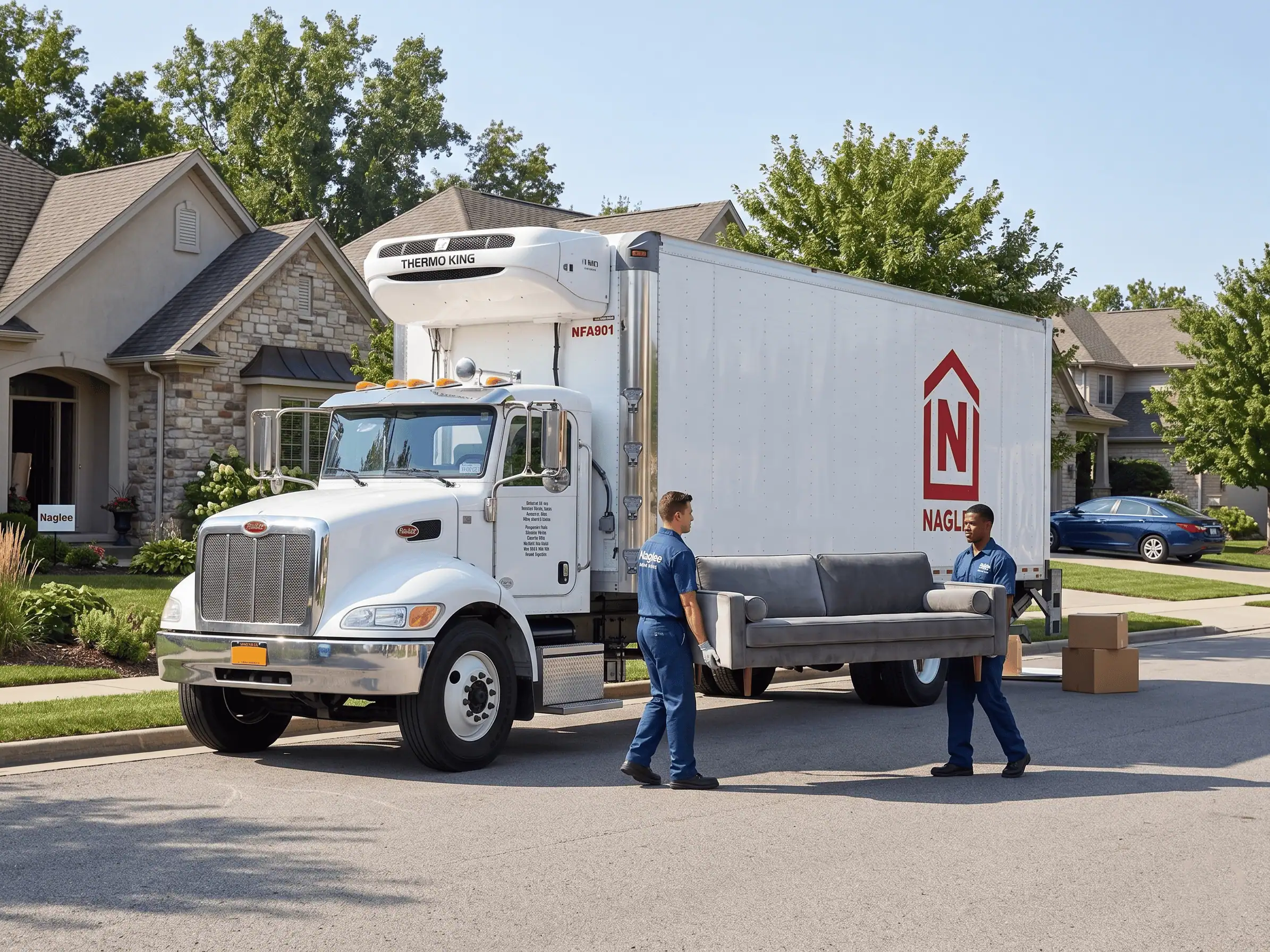 Naglee Moving truck and employees in Elmira, NY